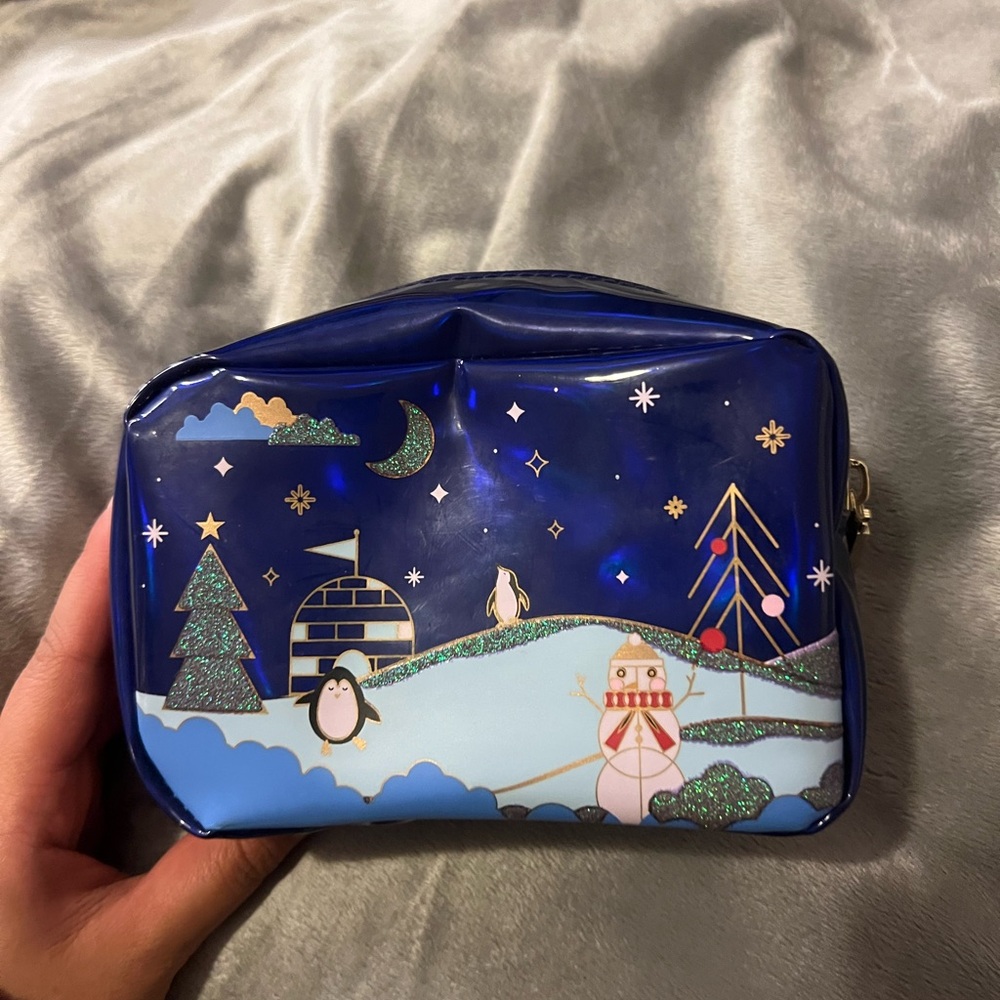 Bath & Body Works Blue Holiday Storage Bag